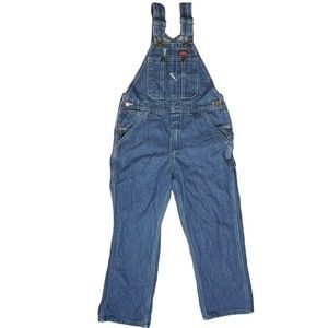 Dickies Kids Large 15 Bib Overalls Boys Denim Blue Jean Bottoms Outerwear